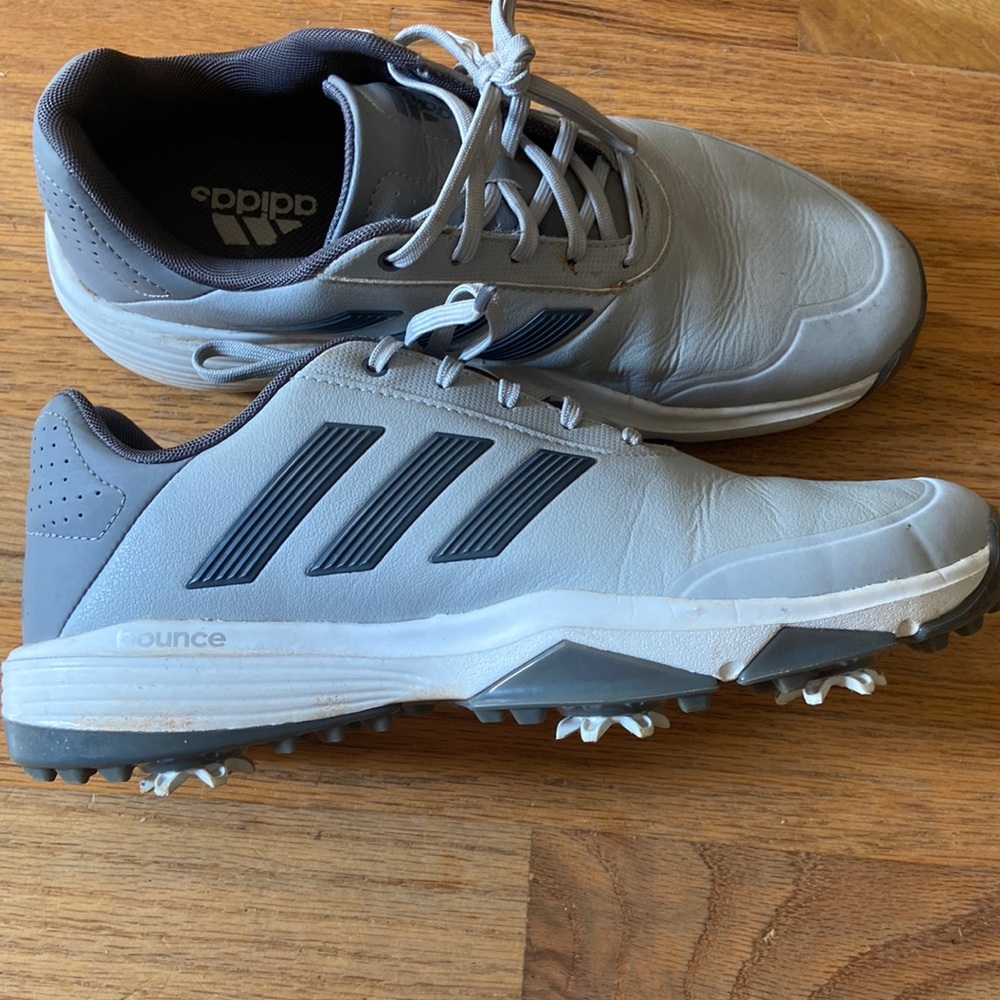 Adidas Men’s Adipower Bounce Golf Cleats shoes gray 7 gently worn look new!
